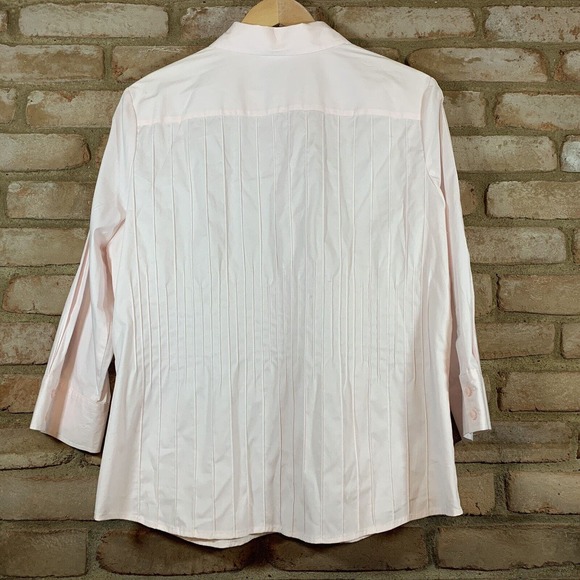 Alfani - Women’s Stretch Button Down 3/4 Sleeve Blouse - Size 16 - Pretty Pink - Picture 6 of 7